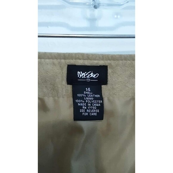 Mossimo | Tan Suede Button Up Knee Length Skirt Size 14 - Picture 2 of 3